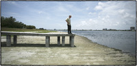 Receding shore line  during a drought.