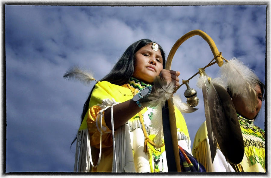The Sunrise dance can last four days filled with dancing and the young woman running into the four directions (symbolizing the four stages of life). : The First Americans : Oklahoma City Editorial and Documentary Photographer 